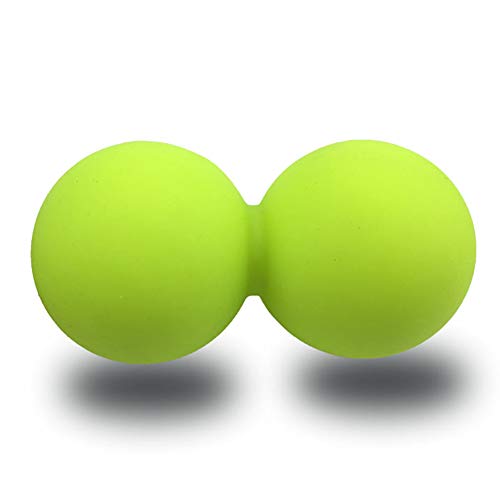 EliteShine Double Lacrosse Massage Ball for Myofascial Trigger Point Release & Deep Tissue Massagefor Physical Therapy, Muscle Relaxer, Acupoint Massage (Material: Silicon, Briliant Green) - color: Briliant Green, size: Material: Silicon