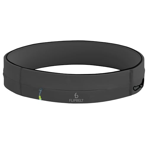 FlipBelt Zipper Running Belt, Waist Pack for Fitness and Running, US Company - color: Carbon, size: Large
