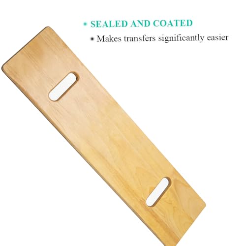 Wooden Slide Transfer Board with Handles for Seniors, 500 lb Capacity - size: 36*12.8*0.75