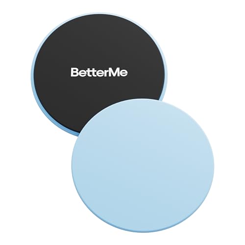 BetterMe Pilates Sliders – Dual-Sided Exercise Sliders for Core Training – Compact Workout Gliders for Home Fitness, Abs & Full Body Workouts - color: Serenity Blue
