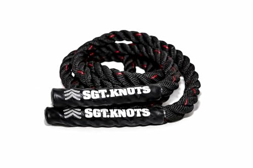 Weighted Battle Jump Rope, 10 FT Twisted Training Rope w/Thick Easy-Grip Handles, Full-Body Cardio + Strength Conditioning Rope (Choose 3 lb / 6 lb / 10 lb) - size: 1.5" x 10ft
