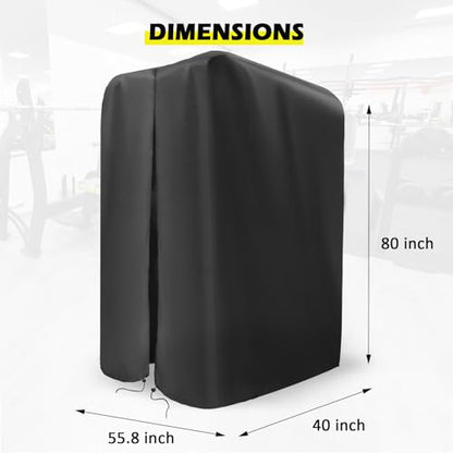 47"-110"W Squat Rack Cover with Waterproof Zipper for Gym Equipment - size: 55.8"W x 40"D x 80"H