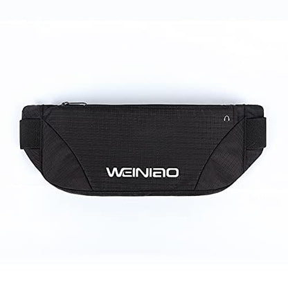 Waist Bag Running Belt Waterproof Sports Fanny Pack for Phone Fitness Marathon Travel (Black) - color: Black