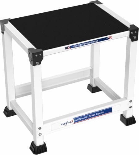 GanFindX Steel Plyo Jump Box, 12/18 Inch, White - size: 18 Inch