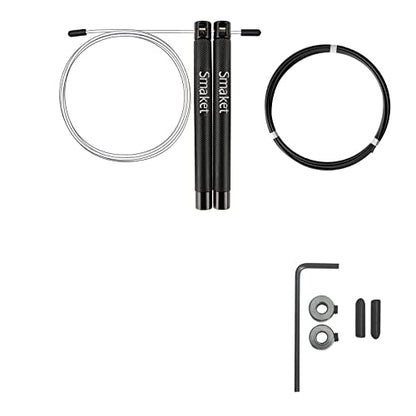 Speed Crossfit Jump Rope, easy double unders. Wire anti-entanglement. - color: Black