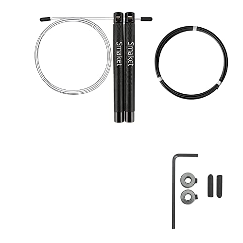 Speed Crossfit Jump Rope, easy double unders. Wire anti-entanglement. - color: Black