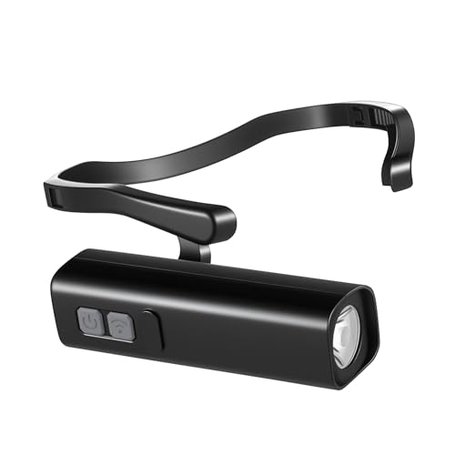 LED Ear-Hanging Headlamp Rechargeable, Motion Sensor Hands-Free Light, 1200mAh Long Battery Life, 90 Wide Beam, IPX4 Waterproof Headlight for Outdoor Fishing Camping Running Hiking Repairing Emergency