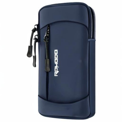 Running Armband Phone Holder, Running Phone Holder for iPhone 13 14 15 16 Pro Max Samsung, Adjustable Elastic Phone Armband, 2 Pockets Cell Phone Holder for Walking Workout Under 7.5 Inch（Blue） - color: 01-Blue