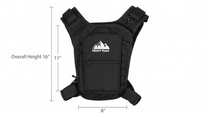 Trail Runner Chest Pack, Running Vest Harness Bag with Phone Holder, Reflective Lightweight Adjustable Fit for Hiking, Cycling, Travel, Workout, Chest Bag with Multiple Storage Pockets