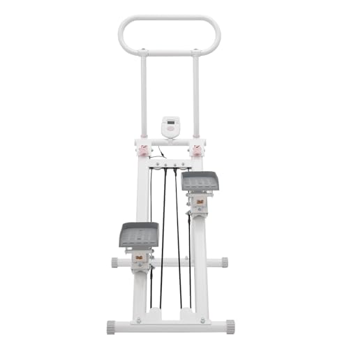 Stair Stepper Vertical Climber Machine with LCD Screen Compact Folding Cardio Exercise Climber Stair Climber for Living Rooms, Home Gyms, Apartments Foldable Design 300 lbs Capacity - color: White