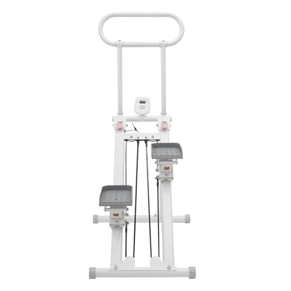 Stair Stepper Vertical Climber Machine with LCD Screen Compact Folding Cardio Exercise Climber Stair Climber for Living Rooms, Home Gyms, Apartments Foldable Design 300 lbs Capacity - color: White