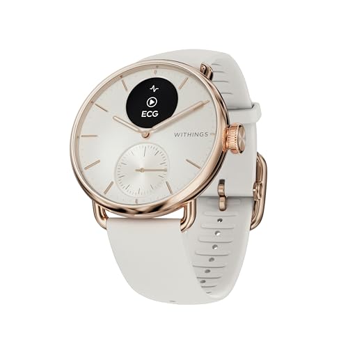 WITHINGS ScanWatch 2 - Hybrid Smart Watch, Heart Rate Monitoring, Fitness Tracker, Cycle Tracker, Sleep Monitoring, GPS Tracker, 30-Day Battery Life, Android & Apple Compatible, HSA/FSA - color: RoseGold, style: Scanwatch 2 - 38mm