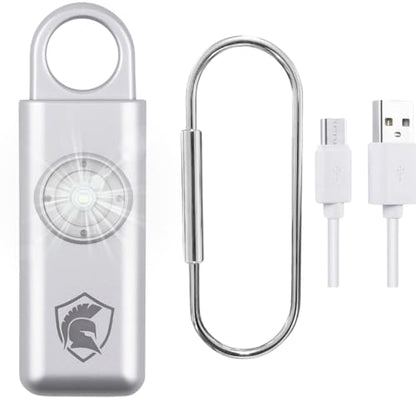 Personal Safety Alarm Rechargeable (Silver) - color: Silver