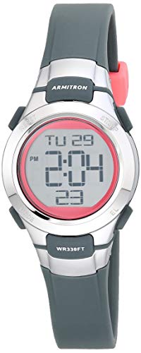 Armitron Sport Women's Digital Chronograph Resin Strap Watch, 45/7012 - color: Grey/Pink