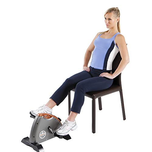 Marcy Under Desk Mini Pedal Leg and Arm Exercise Cycle with Adjustable Magnetic Resistance Leg Exercisers - color: Grey
