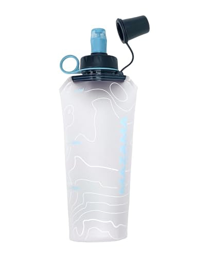 Mazama Aqua Bend Collapsible Soft Sport Water Bottle/Flask/Canteen. Ultralight and Eco-Friendly. Ideal for Running, Hiking, Cycling, Climbing. Fits Most Hydration Vests. (Glacier, 750ml) - size: 750ml