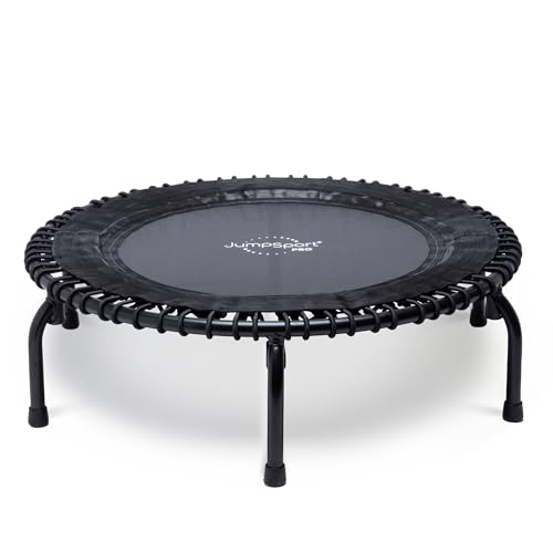 JumpSport 550 Workout Rebounder for Adults, 44" | PRO CE | Mini Exercise Fitness Trampoline Jumper with Cables | Black - color: Black, style: Solid Frame / Skirt Mat