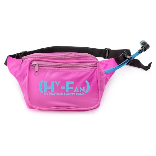 HY-FAN Hydration Fanny Pack with Bladder, 17oz BPA-Free, Hands-Free Design, Secure Pockets, Ideal for Athletic Outdoor Activities, Travel and More - Hot Pink - color: Pink