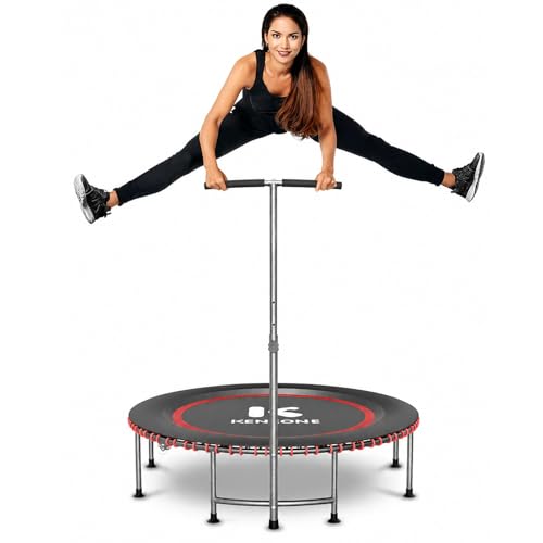 K KENSONE 40"/48" Foldable Bungee Rebounder Trampoline for Adults with Bar - size: 40 inch, style: T-Bar