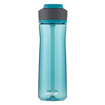 Contigo Ashland 2.0 Leak-Proof Water Bottle with Lid Lock and Angled Straw, Dishwasher Safe, Interchangeable Lid, 24oz, Juniper - color: Juniper, size: 24oz (Pack of 1), style: Single