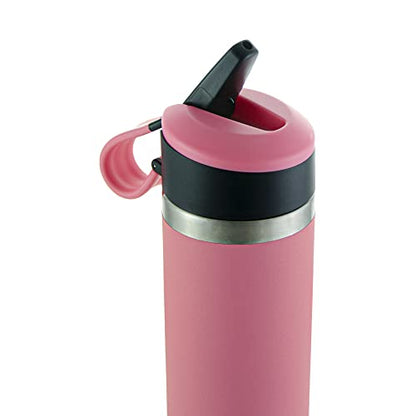 COOL GEAR 2 Pack System Pivot 22oz Stainless Steel Water Bottle | Silicone Tension Strap Water Bottle - Papaya/Blue - color: Papaya/Blue
