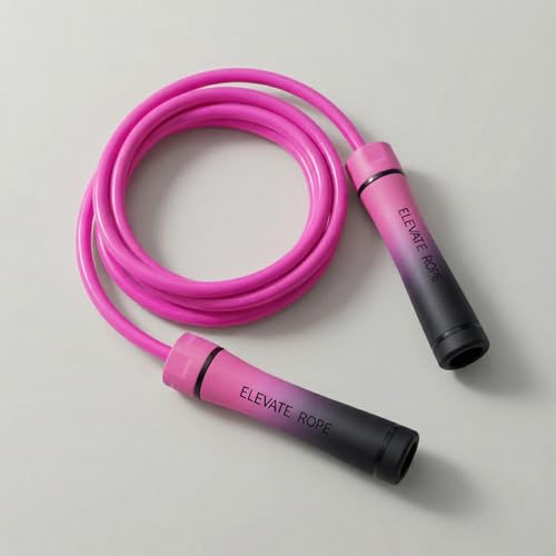Elevate Rope Weighted Jump Rope 1 lb, 10mm PVC Cable, 10 ft Adjustable - color: Gravity Rose