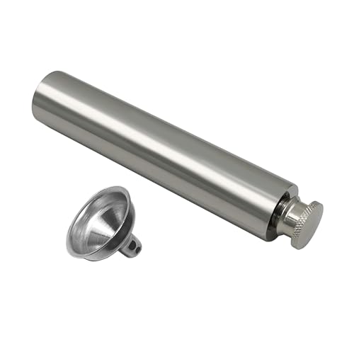Stainless Steel 2oz Flat Bottom Tube Flask Mini Tube Drinkware Portable Cylindrical Hip Flask (Mirror Finish) - color: Mirror Finish