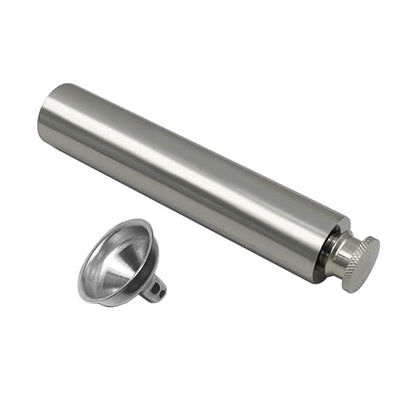 Stainless Steel 2oz Flat Bottom Tube Flask Mini Tube Drinkware Portable Cylindrical Hip Flask (Mirror Finish) - color: Mirror Finish
