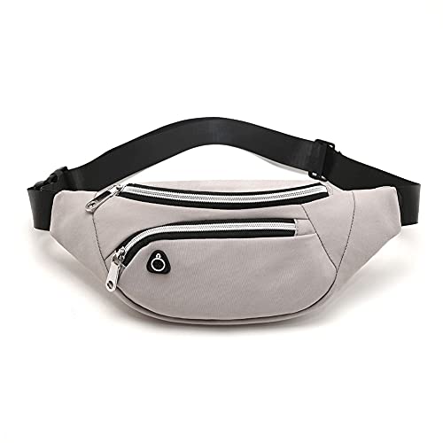 Waist Pack Bag for Men&Women - Fanny Pack for Workout Traveling Running. - color: (With headphone hole)Light Gray