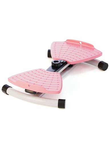 Waist Twister Machine Exercise, Ab Twist Board with Smart LED Digital Counter, Supports 300 lbs, Noiseless, Anti-Slip, Compact Portable for Home Gym Workout Equipment (Pink)