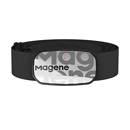 Magene H603 Chest Strap Heart Rate Monitor, ANT+ and Bluetooth Compatible with Fully Adjustable Strap, iPhone & Android Compatible - color: White