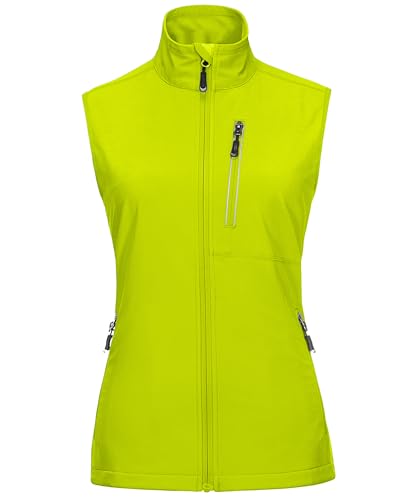33,000ft Women's Lightweight Running Vest with 6 Pockets for Travel Golf - color: Lemon, size: XX-Large