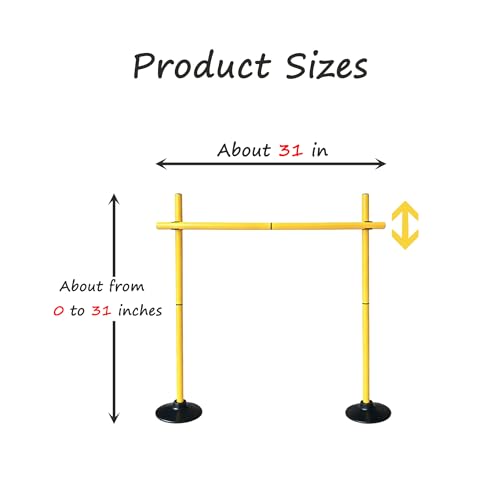 31" Adjustable Agility Hurdles, Soccer Training Poles, Dog Agility Jumps and Weave Equipment for Indoor and Outdoor Use - color: Yellow 3