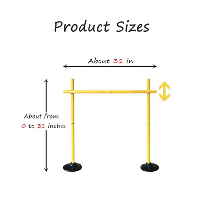 31" Adjustable Agility Hurdles, Soccer Training Poles, Dog Agility Jumps and Weave Equipment for Indoor and Outdoor Use - color: Yellow 3