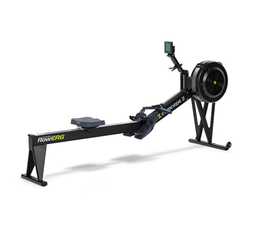Concept2 RowErg Model E Indoor Rowing Machine with Tall Legs - PM5 Monitor, Device Holder, Adjustable Air Resistance, Easy Storage with FitXion Seat Cushion