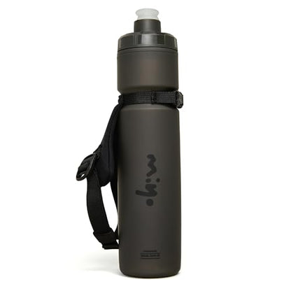 MIYO 14oz Handheld Running Water Bottle With Adjustable Strap - color: charcoal