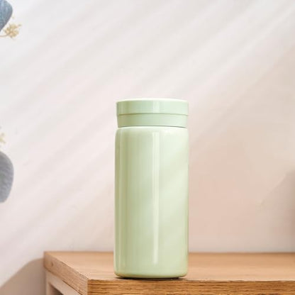 Mini Thermos Cute Water Bottle - 7 oz Tiny Insulated Vacuum 18/10 Stainless Steel Small Flask - Leak Proof & Spill Proof & Keeps Cold and Hot for Drink, Coffee, Tea - Light Green - color: Light Green, size: 6.8 Ounces