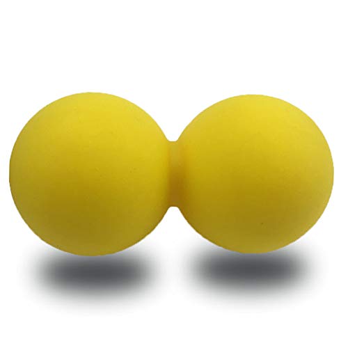 EliteShine Double Lacrosse Massage Ball for Myofascial Trigger Point Release & Deep Tissue Massagefor Physical Therapy, Muscle Relaxer, Acupoint Massage (Material: Silicon, Yellow) - color: Yellow, size: Material: Silicon