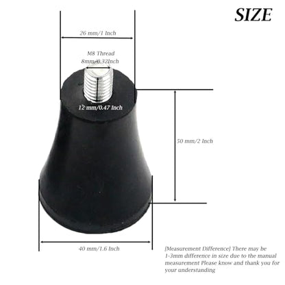 4Pcs 2-inch Height Rubber Furniture Legs Feet Pads Anti-Slip Risers Replacement for Furniture Chair Table Sofa (M8x12mm Bolt), Not Include Four-Claw Nuts - size: 2in-Height /M8 Bolt