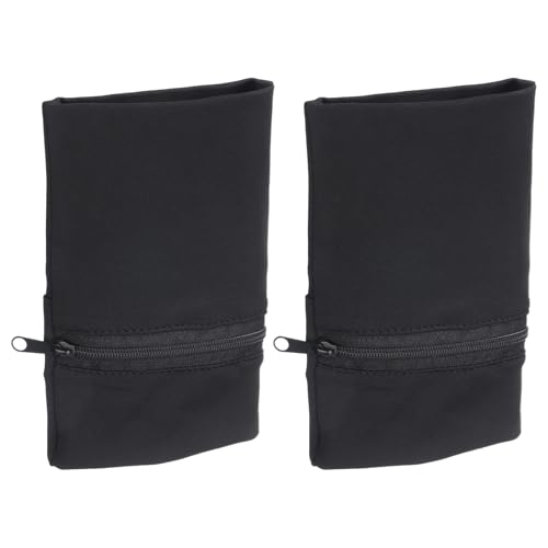 uxcell Wrist Pouch Wrist Wallet Sports Wristband Wallet with Pocket for Running Jogging Hiking Cycling Yoga - color: Black