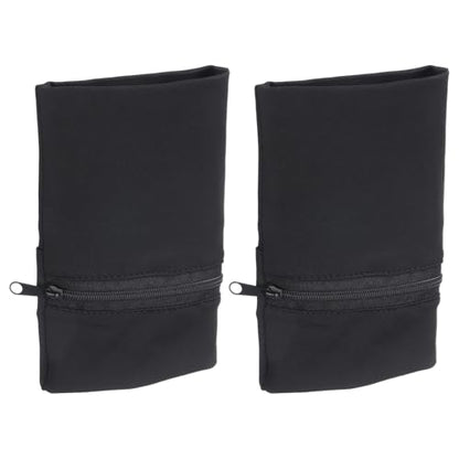 uxcell Wrist Pouch Wrist Wallet Sports Wristband Wallet with Pocket for Running Jogging Hiking Cycling Yoga - color: Black