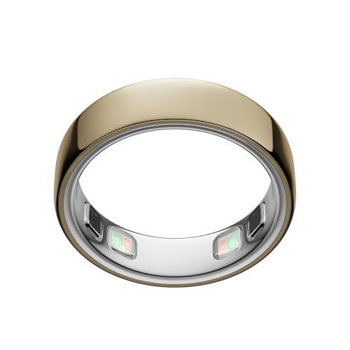 Oura Ring 5 - Gold - Size 8 - Smart Ring Health Tracker - Sleep, Activity, Women's Health, AI Advisor, 1 Week Battery Life, Oura App, Android & iOS Compatible - color: Gold, size: 8, style: Ring