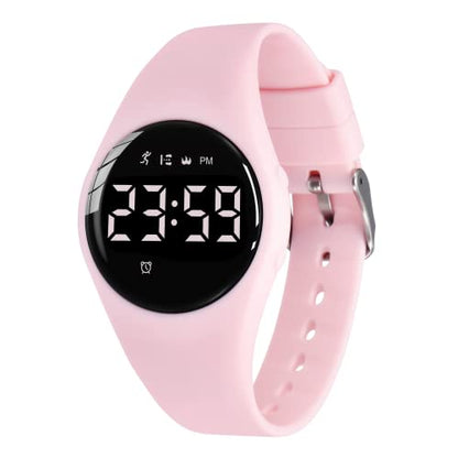 Kids Watches for Girls Boys Digital Sport Watch with Step Counter Pedometer Vibration Alarm Clock, No App Waterproof Fitness Tracker Kids Watch Boys Girls Teens Students Ages 5-16 - color: 102-F-Pink