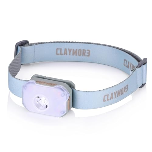 Claymore HEADY2 Mint Gray - Ultra-Lightweight LED Headlamp, 350LM Super Bright Headlight with Rechargeable Battery, Compact Waterproof Headband Flahlight for Camping, Hiking, Trail Running - color: Heady2 (Mint Gray)