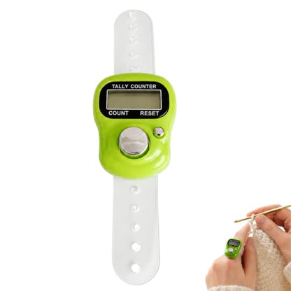 5 Digit LED Digital Row Counter, Handheld Tally Counter with Ring Electronic Click Counter for Golf and Lap Counting - color: Green