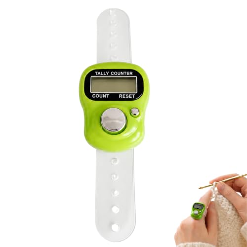 5 Digit LED Digital Row Counter, Handheld Tally Counter with Ring Electronic Click Counter for Golf and Lap Counting - color: Green