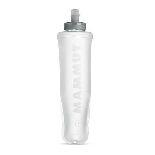 Mammut Soft Flask, Lightweight Bottle, BPA/PVC-Free, High-Flow Silicone Bite Valve, Minimal Pack Volume, Freeze & Hot Water Safe for Trail Use, Transparent, 16.9 ounces, Logo 2 - color: Logo 2