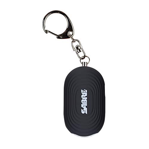 SABRE 2-in-1 Personal Alarm with LED Light, 130dB Personal Safety Siren, Snap Hook for Instant Access, 1,250 Foot (381 Meters) Range, Compact Design for Easy Attachment to Purse, Bag, or Keys - color: Black
