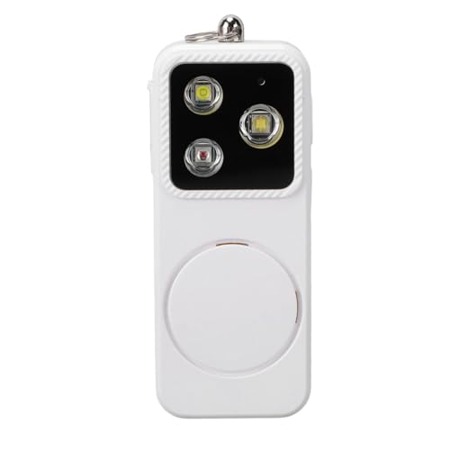 Personal Safety Alarm Light for Women, 150dB 4 Lighting Modes USB Rechargeable Self Defense Keychain Siren Security LED Light for Emergency (1) - color: White