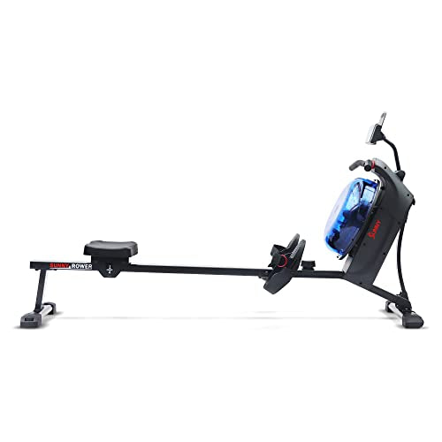 Sunny Health & Fitness Smart Hydro + Magnetic Dual Resistance Water Rower - color: Blue